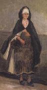 Jean Baptiste Camille  Corot Femme de Pecheur de Dieppe (mk11) Spain oil painting artist